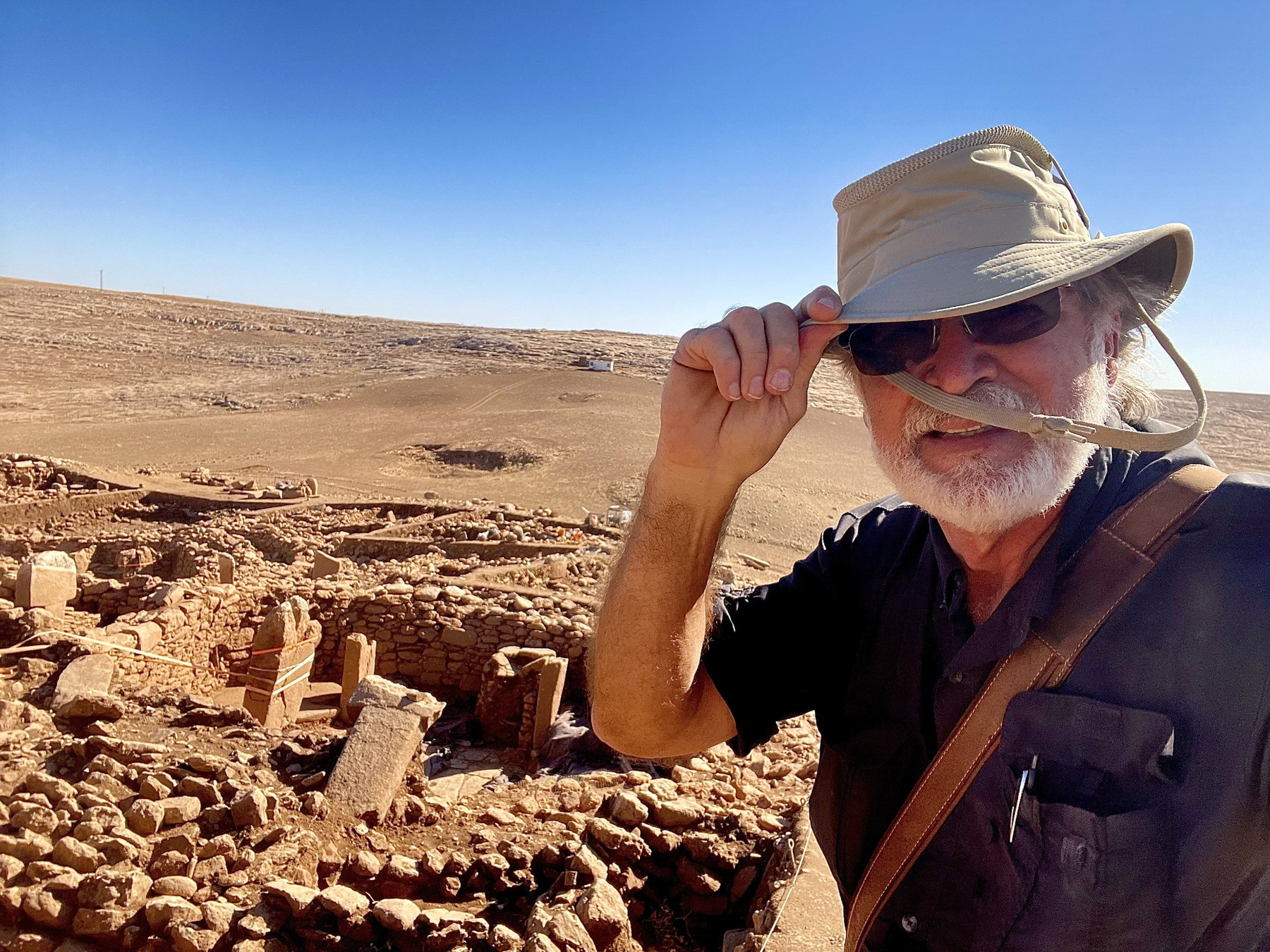 Clay Boykin visiting an archaeological site in southeastern Türkiye